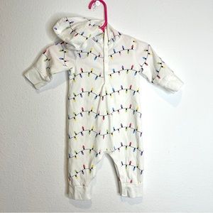 monica + andy christmas lights hoodie romper